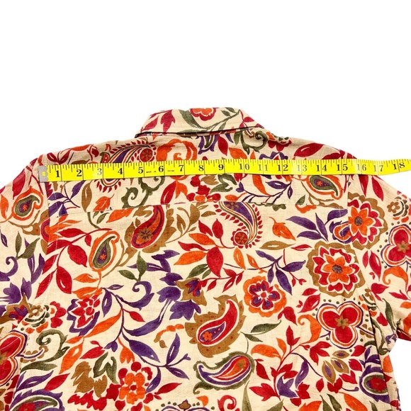 Lauren Ralph Lauren Floral Multicolored Lightweight Cotton Warm Tones Fits PS - Picture 10 of 11
